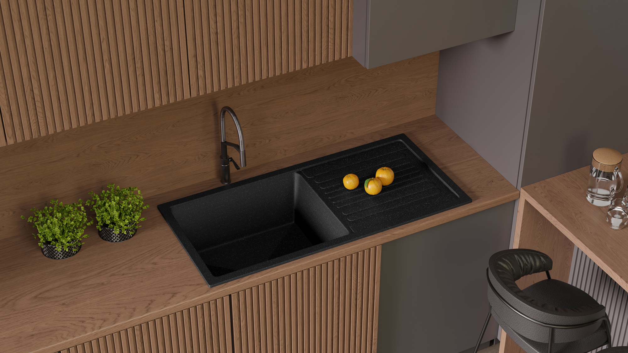 Metallic Quartz Sink